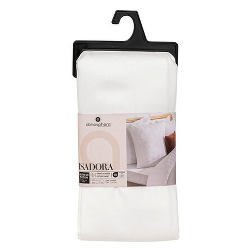 5five Fitted Double Sheet, 160x200 cm, White Satin-Cotton