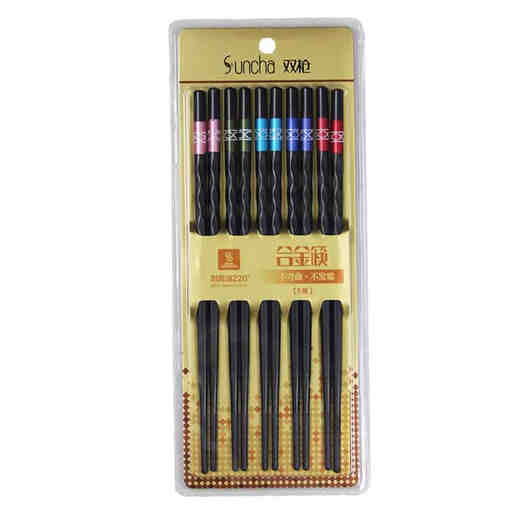 Suncha Alloy Chopsticks in a gold finish, 5 pairs