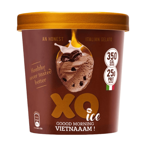 XO ICE Protein Vietnamese Coffee Gelato with chocolate chips 473ml