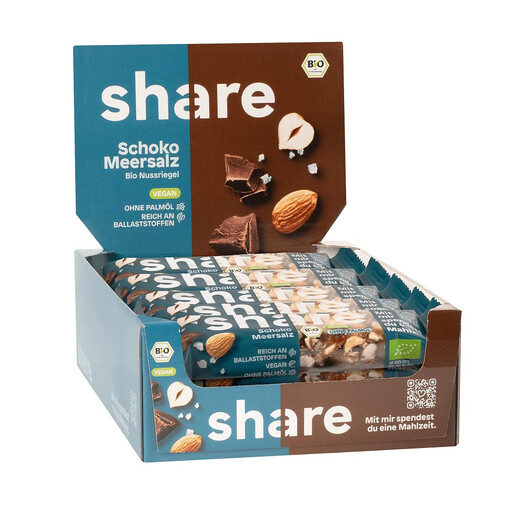 Share Bio Nussriegel Zartbitter & Meersalz