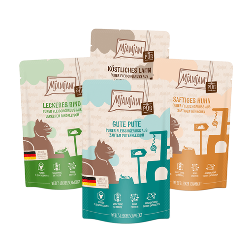 MjAMjAM Trial Pack Pure Meat Delight (Turkey/Lamb/Chicken/Beef) 12x 125g