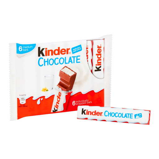 Kinder Chocolate Snack Bars, pack of six 21g bars
