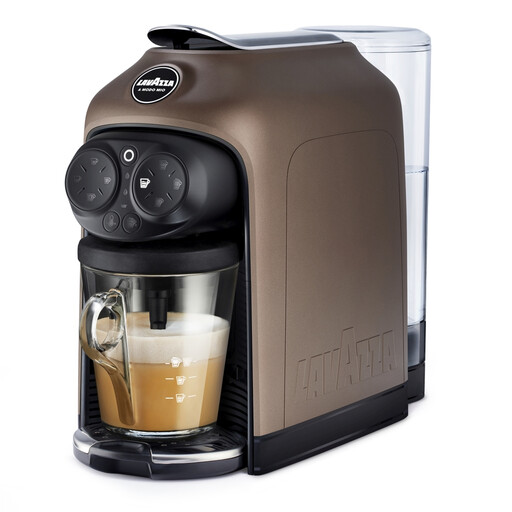 Lavazza A Modo Mio Deséa, Integrated Hot & Cold Milk Frother, Glass Mug, Pod Coffee Machine, 1.1L, Brown - 18000391