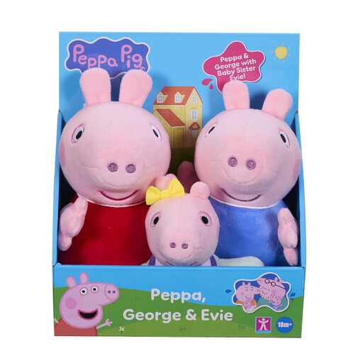 Peppa Pig George, Peppa and Evie Set of 3 Plush Soft Toys
