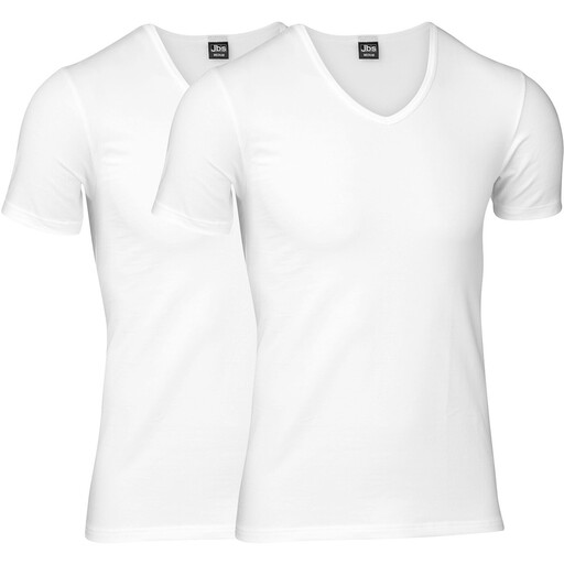 JBS 2-Pack V-Neck T-Shirts GOTS White