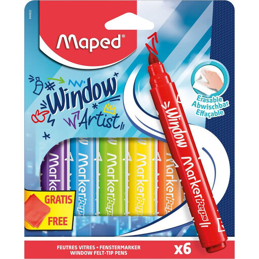 Maped Glass markers Markerpeps X6 with cloth