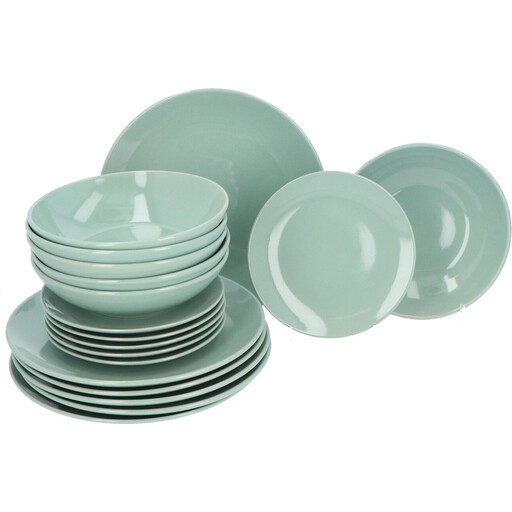 Secret de Gourmet Colorama Dinnerware Set - 18 pcs, Glossy Mint Green