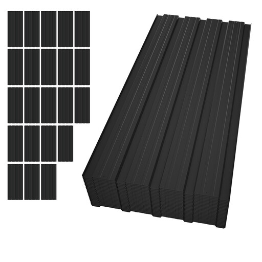 22-teiliges Trapezblech Set, schwarz