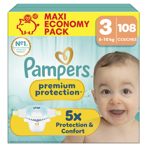 Pampers Premium Protection baby nappies, size 3