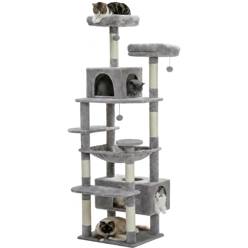 PAWZ Road cat tree, 184 cm high, in grey