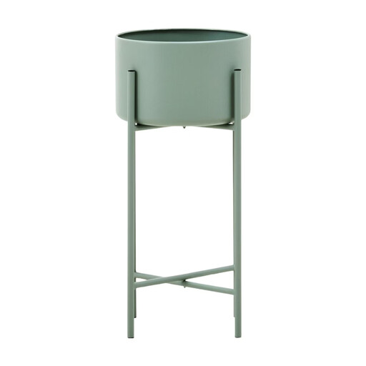 Premier Housewares Sturdy Large Green Floor Standing Planter, Contemporary Outdoor Pot for Flowers, Durable Floor Planter
