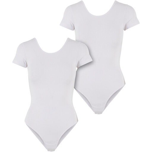 Urban Classics Ladies Organic Stretch Jersey Body 2-Pack in Weiß