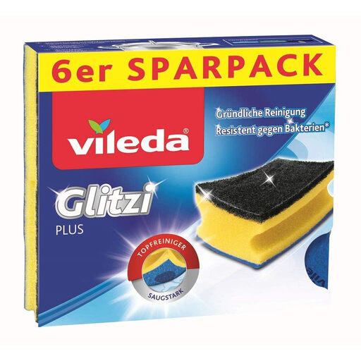 Vileda Glitzi Plus Sponge 6 Pack
