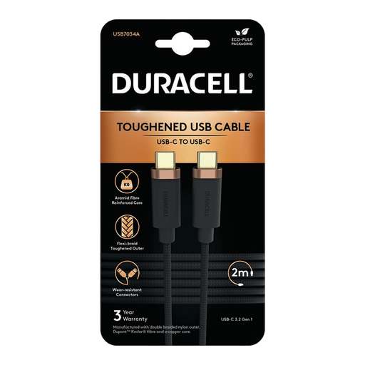 DURACELL CABLE USB-C/USB-C BRAIDED 2M