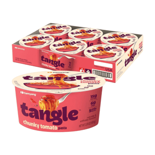 Samyang Tangle Big Bowl Chunky Tomato pasta, case of six 105g bowls