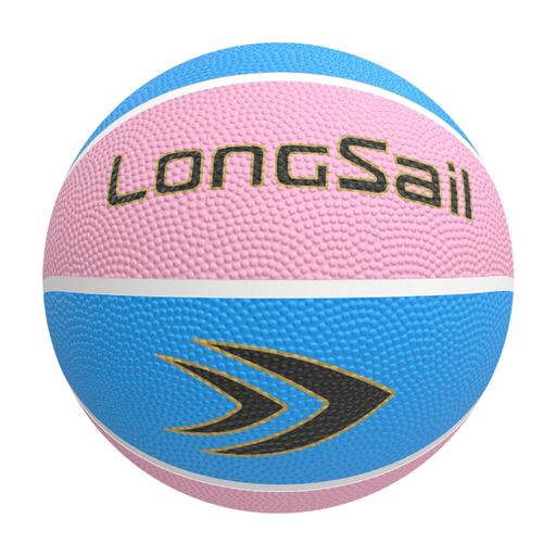 High-Quality Rubber Basketball 25.5 inch Size 4 Pink Light Blue