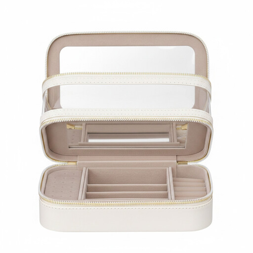 JOYFURNOS Cosmetic Organizer with Mirror, Travel Makeup Case