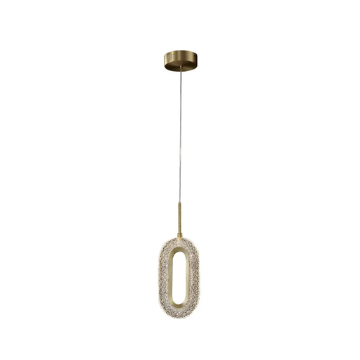 Homary Ovated Gold Ring Pendant Light 1-Light LED Lighting with Adjustable Cable