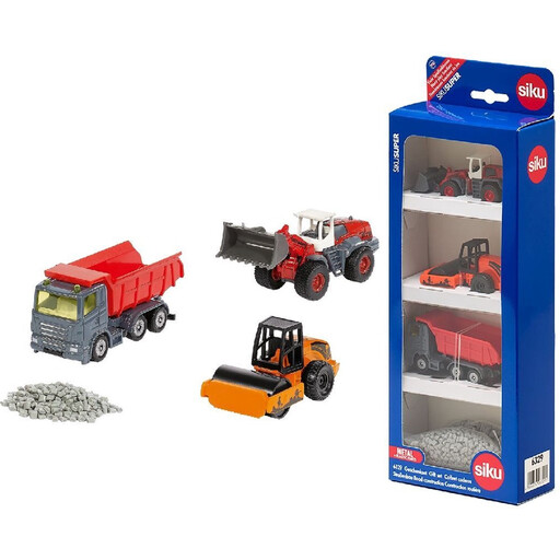SIKU Road Construction Set with tipper truck, digger and road roller