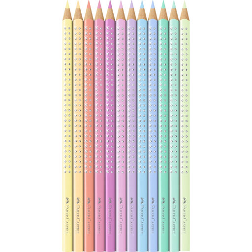 Faber-Castell Sparkle Pastel Colored Pencils Set - 12 Pieces in Metal Case