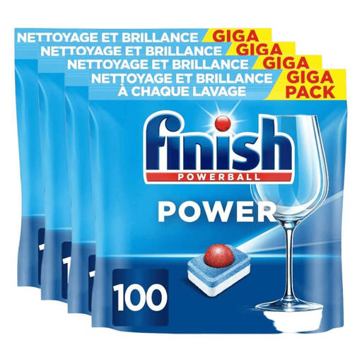 Tablettes Lave-Vaisselle FINISH Power All-in-1, Sans Parfum, 400 Tablettes