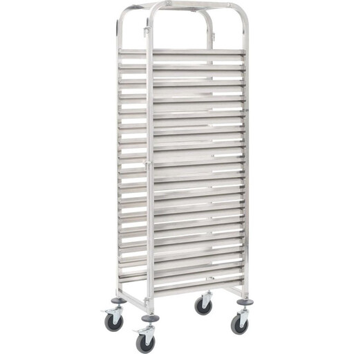 vidaXL Kitchen Trolley - 16-Tier, Stainless Steel, 38 x 55 x 163 cm
