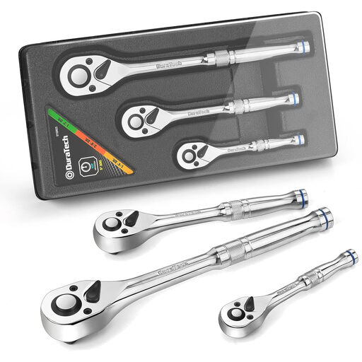 DURATECH 3-Piece Ratchet Set with 1/4, 3/8, and 1/2 inch drives