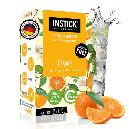 INSTICK zuckerfreies Instant-Getränkepulver Orange