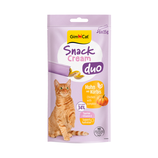 GimCat Snack Cream Duo Chicken & Pumpkin 6 x 15 g