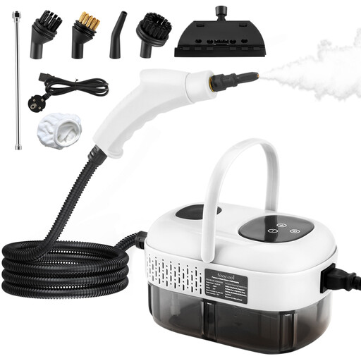 Handheld steam cleaner with a 1,100 ml tank and 6 adjustable settings