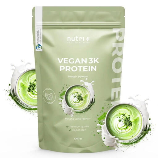 Nutri+ 3K Protein Pulver Vegan 1kg Matcha-Latte