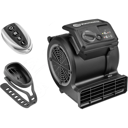 Vacmaster Air Mover 3 Speed Remote Control Gym Fan Floor Silent Bike Fan Dryer Mat Cool Black