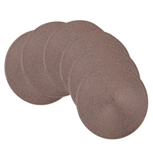 PP Round Braided Placemats in Dark Brown