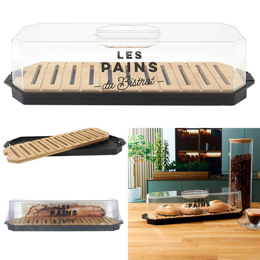 BREAD BOX WITH TRANSPARENT LID BISTROT