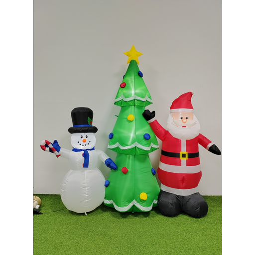 Festive Productions 1.8 m (6 ft) Santa Claus with Snowman and Tree