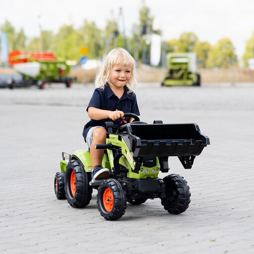 Falk Claas 带拖斗骑行式反铲挖掘拖拉机
