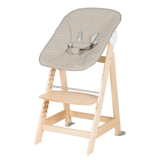 Chaise haute évolutive roba Born Up 2-en-1 avec transat effet cuir