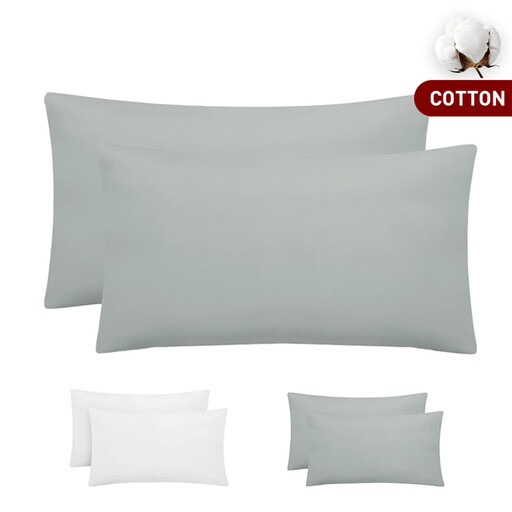 LeBonsoir Basics Light Grey 100% Cotton Pillowcases