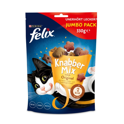 PURINA felix Knabber Mix Original Huhn, Leber, Truthahn 330 g