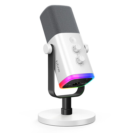 FIFINE AM8 White XLR/USB Gaming Microphone for Streaming Podcasting