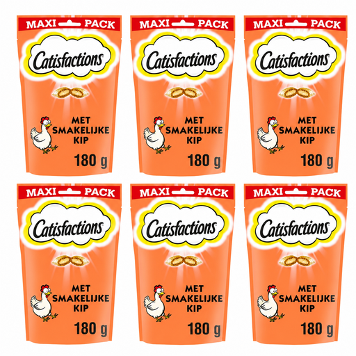 Catisfactions Cat snack chicken maxipack 6x180g