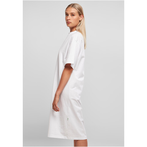 Urban Classics Ladies Organic Long Oversized Tee Dress in wei?