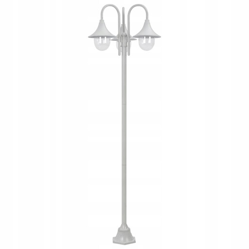 vidaXL Lamppost Set - Aluminium, White, 3-Piece