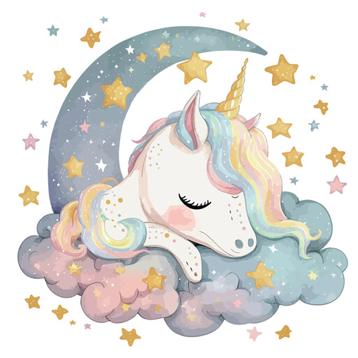 Décalcomanie Murale Licorne, Stickers Chambre d'Enfant Princesse