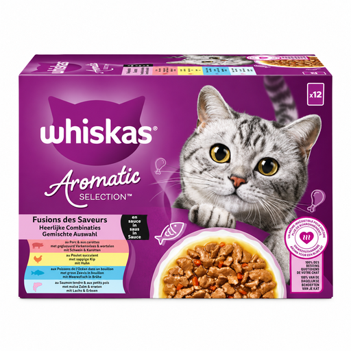 Multipack de sachets Whiskas Adult Aromatic Fusion 12 x 85 g