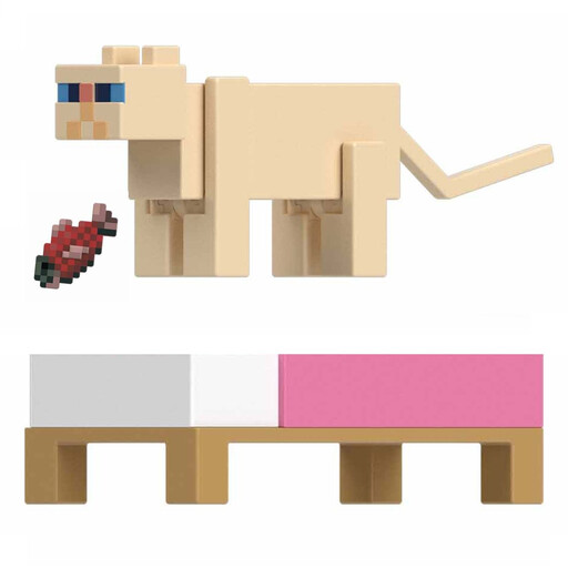 Minecraft Biome Builds Persian Cat Action Figure - 8 cm, JCN30