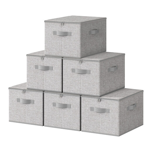 Ochama Set of 6 Foldable Storage Boxes with Lids and Handles