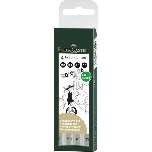 Faber-Castell Ecco Pigment Fineliner Wallet of 4