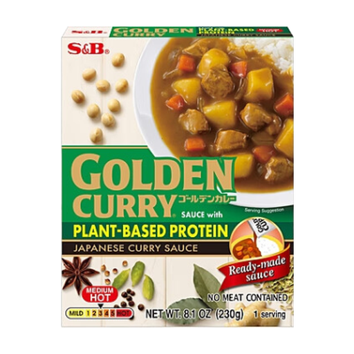 S&B Golden Curry Sauce Plant-Based Medium Hot 230g