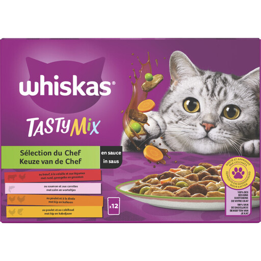 Whiskas Adult Wet Cat Food Tasty Mix in Sauce 1+